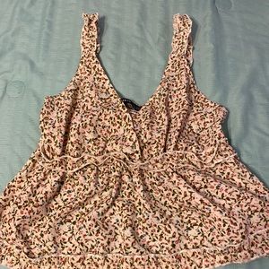 Cream white floral pattern blouse!!